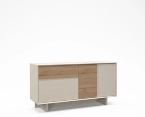 Beżowo-naturalna komoda w dekorze dębu 146x76x45 cm Carpi – Marckeric