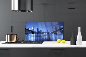 Panel Szklany Most nad Wieczornym Miastem