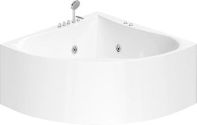 Narożna wanna z hydromasażem AGYNESS - 263 l - 135 x 135 x wys.57 cm