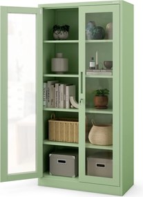 Przeszklona szafa medyczna Amelia Fresh Style 90x40x185 cm pastelowy zielony