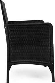 Sofa ogrodowa 2-osobowa Livora 007 z poduszką, czarna