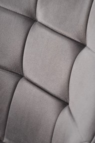 Krzesło do jadalni obrotowe z podłokietnikami popiel welurowe K588