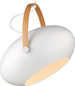 Halo Design 734375 - Lampa wisząca na przewodzie DC 1xE27/40W/230V Ø 40 cm biała/dąb