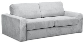 Jasnoszara sztruksowa rozkładana sofa 195 cm Nona – Makamii