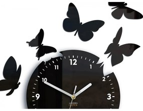 Zegar ścienny nowoczesny cichy do salonu lub sypialni akrylowy z motylami