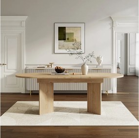 Rozkładany stół jadalny - 120/160 x 80 x 75.5 cm - dla 4-6 osób - prosty styl - MDF - naturalny