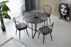 Zestaw krzeseł do jadalni Yildiz Anthracite, 4szt., 4 szt.