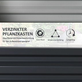 Outsunny Ogród Podwyższone Łóżko Ogrodowe z Stalową Obudową Szare 120x120x30cm Praktyczne i Estetyczne | Aosom PL