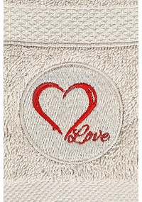 Beżowe bawełniane ręczniki zestaw 2 szt. frotte Love – Foutastic
