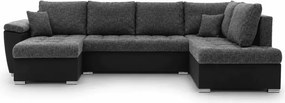 Narożnik Joris U z funkcją spania i pojemnikami – plecionka + ekoskóra, nowoczesny design