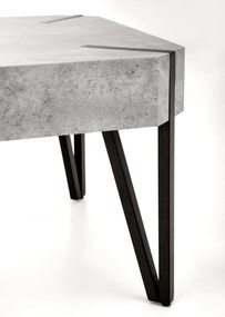 Ława prostokątna MDF beton/czarny 110/60/42 cm EMILY