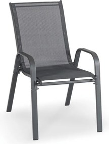 Zestaw Mebli Ogrodowych LIBERTY Szary 6 Krzeseł Stół Tarasowy Nowoczesny