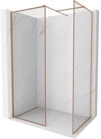 Mexen Kioto-F ścianka prysznicowa Walk-in z ramką 180 x 115 cm, transparent 8 mm, miedź szczotkowana - 800-180-202-04-65-115