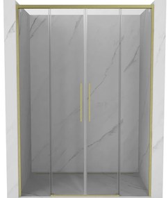 Mexen Rox drzwi prysznicowe rozsuwane 140 cm, transparent, złote szczotkowane - 8C2-140-002-55-00