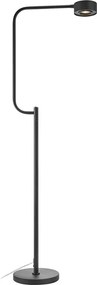 Czarna lampa stojąca LED ze ściemniaczem i metalowym kloszem (wysokość 130 cm) Hugo – Markslöjd