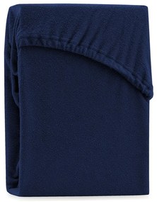 Ciemnoniebieskie prześcieradło frotte z gumką 180x200 cm Ruby – Restilo