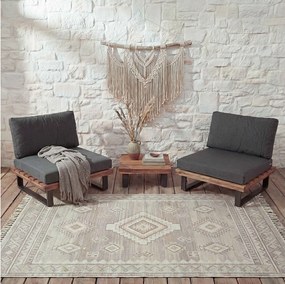 Fotel wypoczynkowy MCW-H54 (zestaw 2 szt.),  brązowe, tapicerka ciemnoszara