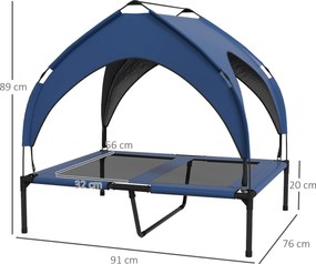 PawHut Legowisko dla Psa z Dachem, Oddychające, Wodoodporne, do 30 kg, 91 x 76 x 89 cm, Granatowy