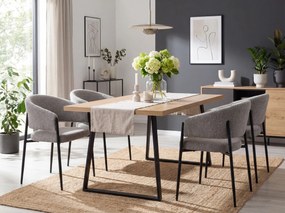 Krzesło do jadalni AKITA z czarnymi nogami, szare