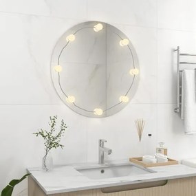 Wiszące srebrne lustro z oświetleniem LED 70cm Z9-M02