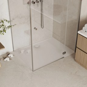 Brodzik z konglomeratu prostokątny RONA | Różne rozmiary | Różne kolory : Kolor - Biały matowy , Rozmiar - 140 x 80 cm