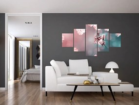 Obraz - Motyl wśród kwiatów (125x70 cm)