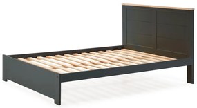 Czarne łóżko dwuosobowe ze stelażem 160x200 cm Akira – Marckeric