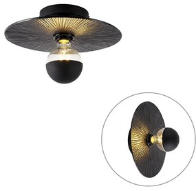 Orientalna lampa sufitowa czarna - KongeKolonialny Oswietlenie wewnetrzne