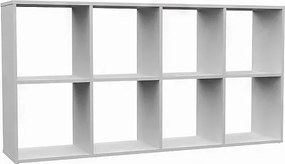 Regał Malax 2X4 | Biały | 147x30x75 cm | Regał na książki i zabawki