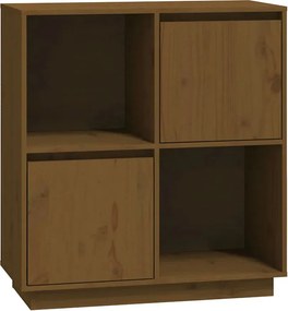 Kwadratowy drewniany regał z 2 szafkami miodowy brąz S1-E29