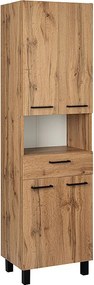 Szafka Łazienkowa Słupek Wysoki Dąb Wotan 50cm 4 Drzwi Lupo Wotan