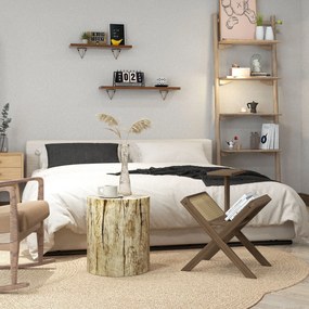 HOMCOM Stolik pomocniczy w designie pieńka drzewa, odporny na warunki atmosferyczne, do wnętrz i ogrodu, Beton, Ø37 x 43 cm