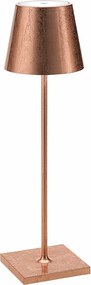 Lampa stołowa LED Poldina Pro Copper Leaf, ładowalna i ściemnialna, z czasem pracy na baterii do 12 godzin.