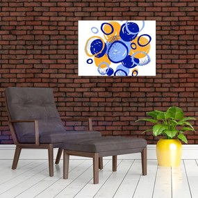 Obraz na szkle - Jasny motyw z kółkami (70x50 cm)
