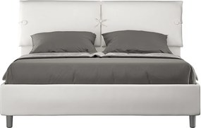 Łóżko bez stelaża tapicerowane 160x210 sztucznej skóry Biały Sleeper