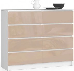 Komoda do salonu biała + cappuccino połysk M3-G16