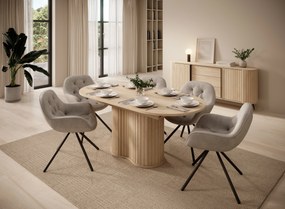 Stół rozkładany CARA Dąb cremona do Salonu Jadalni 180-220 x 90 x 76 cm, Owalny