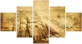 Obraz - Stara mapa (125x70 cm)