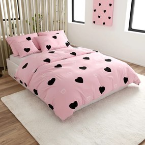 PrzytulneMieszkanie.pl PrzytulneMieszkanie.pl Pościel bawełniana CORAZON BLEND różowa Rozmiar pościeli: 2 szt 70 x 90 cm | 200 x 220 cm