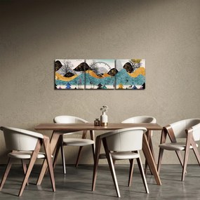 Obraz graficzny z jeleniem (z zegarem) (90x30 cm)