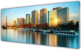 Szkło do Kuchni na Ścianę Paryski Szyk nad Wodą