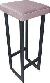 Hoker ALEX krzesło barowe tkanina Welur podstawa metalowa : Kolor Stelaża - Grafit, Kolor tkaniny - VELVET - MG55, Wysokość - 90 cm