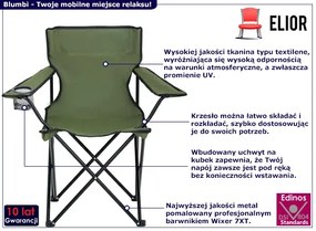 Zielone składane krzesło turystyczne - Blumbi 3X