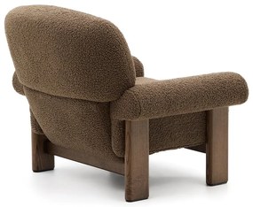 Brązowy fotel z materiału bouclé Nema – Kave Home