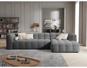 Szary aksamitny narożnik Windsor &amp; Co Sofas Vesta, prawostronny