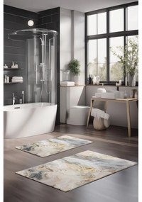 Szaro-beżowe dywaniki łazienkowe zestaw 2 szt. 60x100 cm – Foutastic