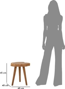 Stołek z litego drewna tekowego w naturalnym kolorze Budut – Mauro Ferretti