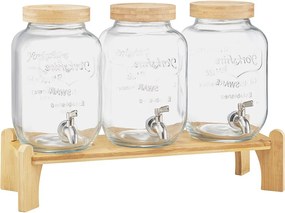 Dozownik Napojów SucceBuy, Pojemność 3,8 L, 3 Sztuki, Szklany Dystrybutor Wody, Dozowanie Wody, Soków, Lemoniady, Mrożonej Herbaty, do Kawy