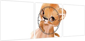 Obraz - Zwierzątko akwarelowe N⁰6 (z zegarem) (90x30 cm)