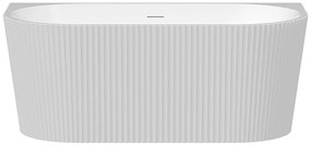 Wanna wolnostojąca przyścienna ryflowana - 250 l - 170,5 x 80 x 58,5 cm - Biały z połyskiem - Akryl - ZELINA